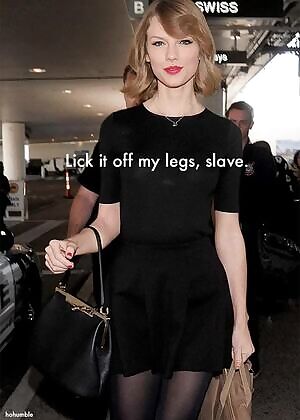 Lick it off my legs, slave.