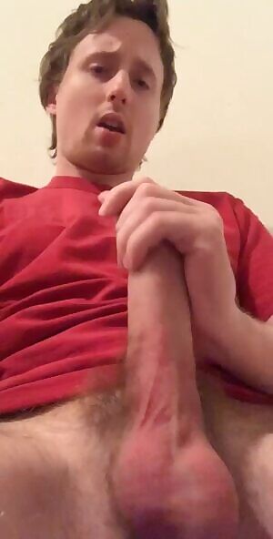 Stroking while showing face