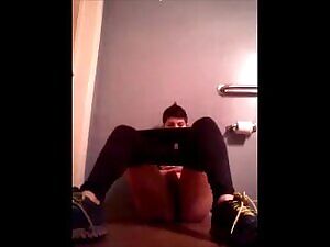 Personal trainer masturbating in bathroom at work