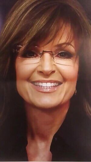Sarah Palin gets her milf face BLASTED IN A HOT LOAD!!!!
