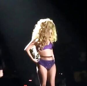 Lady Gaga pulling her underwear down and letting the whole concert see her magnificent plump ass and then everyone will jerk off to her right then and there