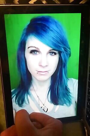 Busting on a blue-haired beauty