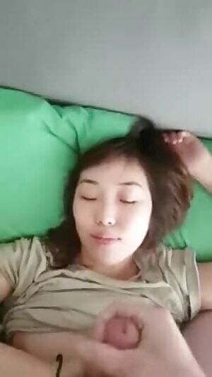 Sexy Asian sucks my dick and takes cum to face