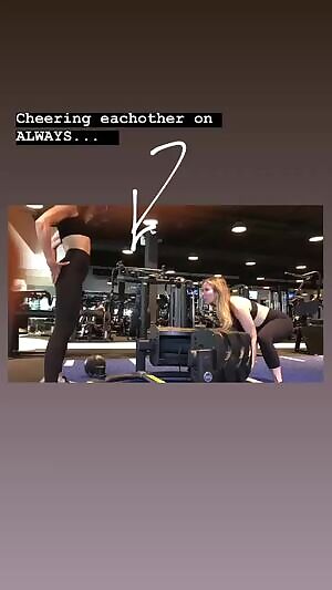 Shantel VanSanten exercising.