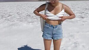 lashing at the salt flats