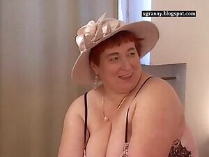 Fat grandma bandged by 2 guys