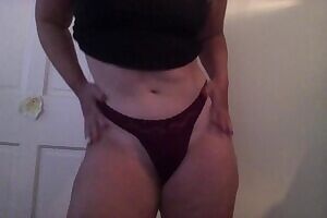 MILF Waving around my Butt in this Sexy Maroon Thong
