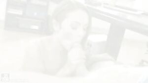 Green eyed Redhead strokes him off enthusiastically