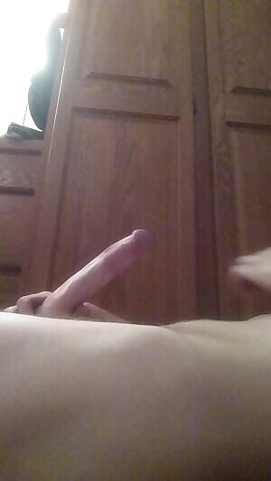 Stroking my big cock just for you