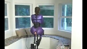 Compulsory sexual endurance training. Notice how her pussy grips the dildo.