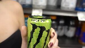 Trinity May and Orian flashing and insertions at the grocery