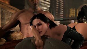 Yennefer giving Geralt a lick