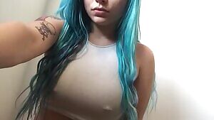 Blue haired girl