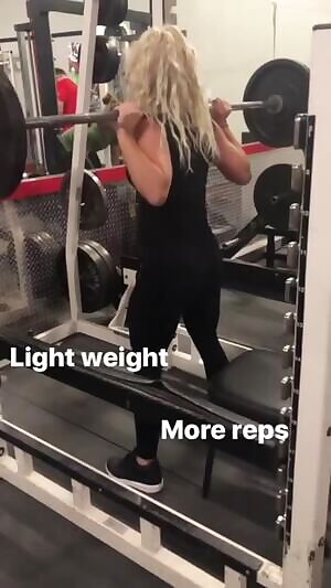 Liv Morgan doing squats