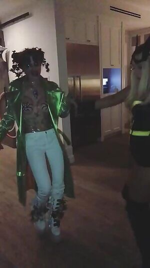 Bella Thorne shows off her tits while she dances with her girlfriend