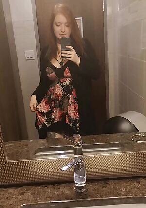 Ginger can't help flashing a little in big bathroom mirrors