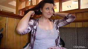 Flashing Tits n Pussy in the pub