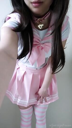 Pink schoolgirl outfit