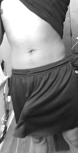 So I tried to trim my gym shorts but wound up making them into a skirt 😅