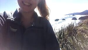 Big titties with a beautiful beach view