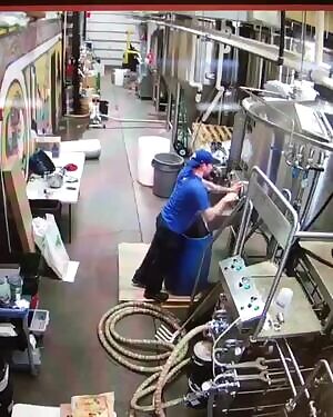 Cleaning out the vats