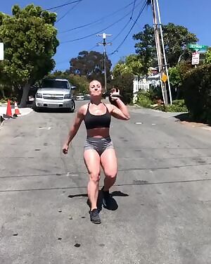 Walking backwards uphill.