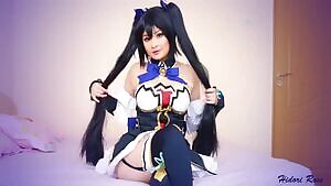 Hidori Rose made Noire cosplay porn!