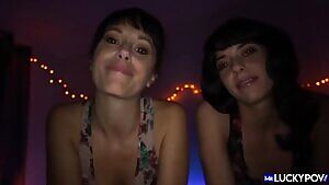 Close friends sharing a cock & knowing how to make a man feel lucky