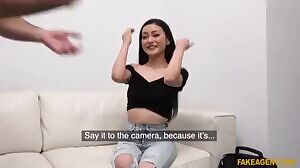 Asian Babe Fucked On The Couch - Rae Lil Black