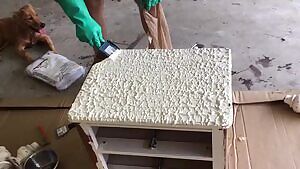 Stripper takes it all off on one nightstand