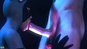 Catwoman cleaning her toy,