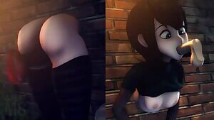 Mavis stuck in a wall,