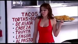 Chanel Chavez sells her taco to all the workers