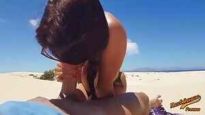 jerking her man's meat into her mouth