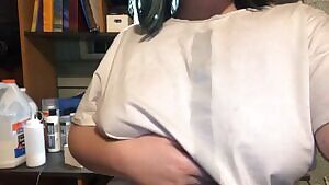 Short and sweet titty drop in my art studio :)