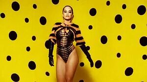 Popped a big load while watching Rita Ora dance around and shake her ass like a good little whore