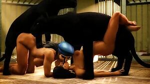 Pharah and Ana fucked by panthers