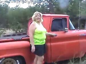 Fat ass granny and black guy outdoor