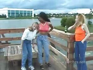 sexy black lady pissing in her pants