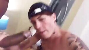 Gay porn star takes big black cock