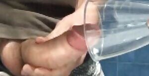 pulsing some cum in a cup