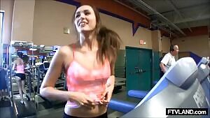 Anastasia Black’s fabulous flashing fun on the treadmill