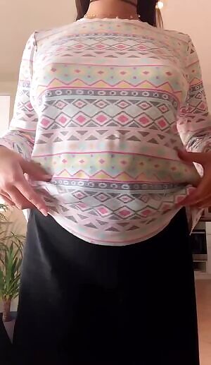 Showing off my tits and rear view