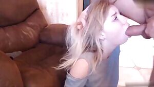 Shoved it all in her dirty small throat