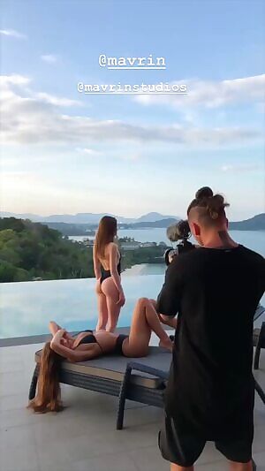 In a black bikini with Galina - 2