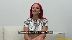 Redhead fucked on the desk