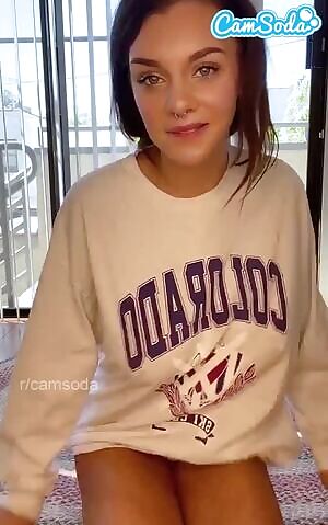 Gabbie Lets Us Take a Peek Under that Sweatshirt