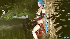 Nidalee caught Jinx in the jungle