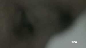 Kathleen Robertson receiving a nipple lick