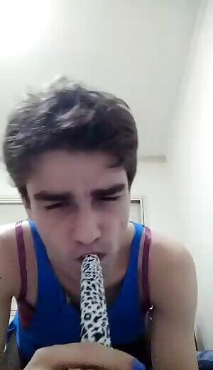 Sissy bitch Sarah. AKA Fred Roman sucking her dildo with her nails painted.